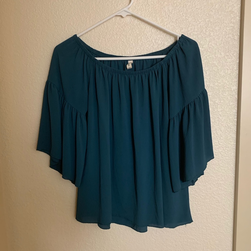 Blue off the shoulder top